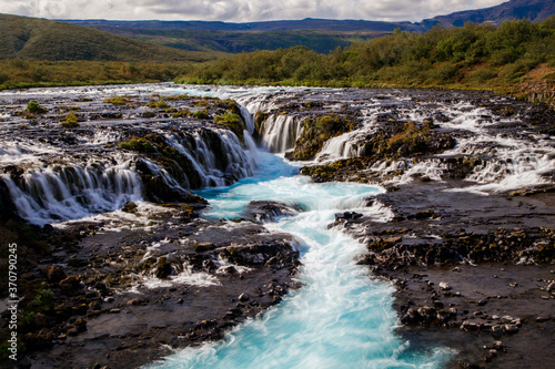 Bruarfoss Waterfall during Summer in Eastern Iceland
