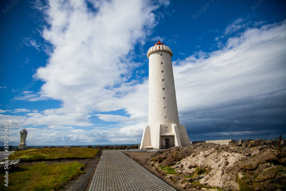 Old Akranes Lighthouse just north of Reykjavik, Iceland