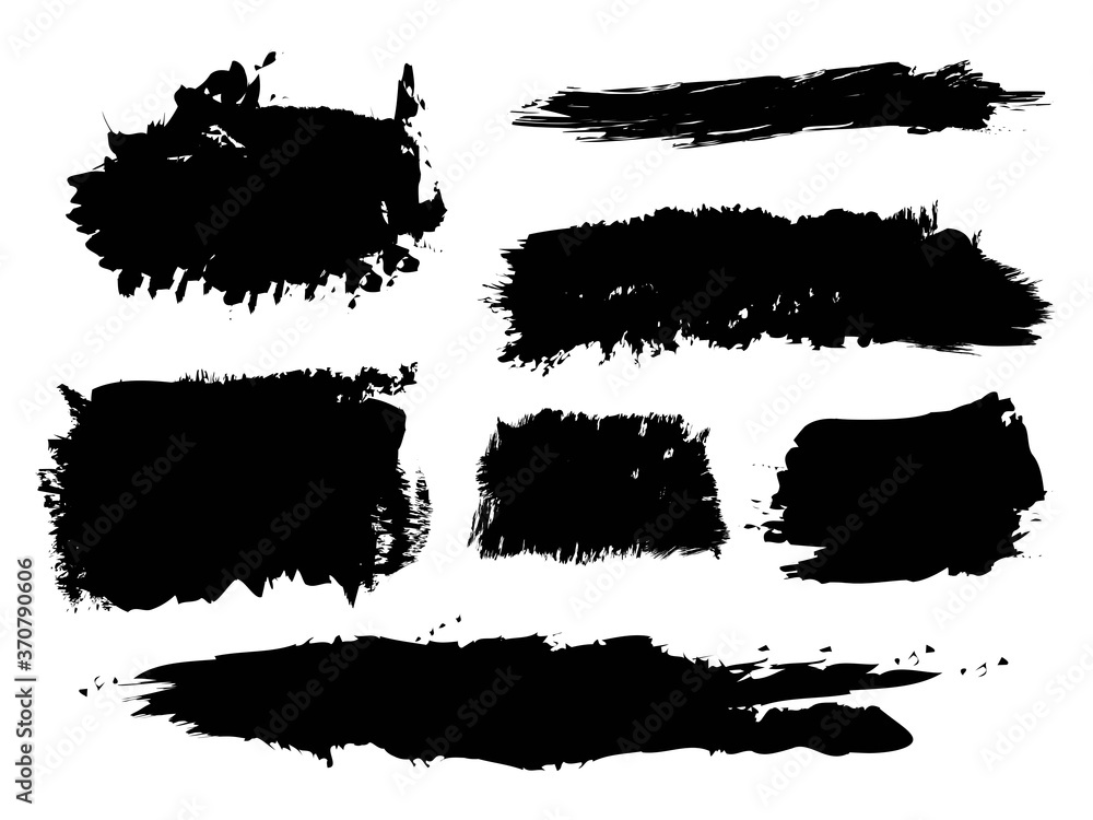 hand drawn of brush stroke for black ink paint. grunge backdrop, dirt banner, watercolor design and dirty texture. vector illustration