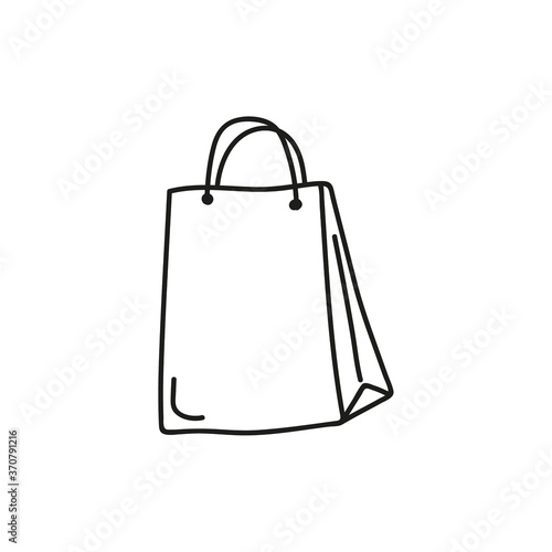 Hand drawn shopping doodle bag icon. Vector sketch illustration.