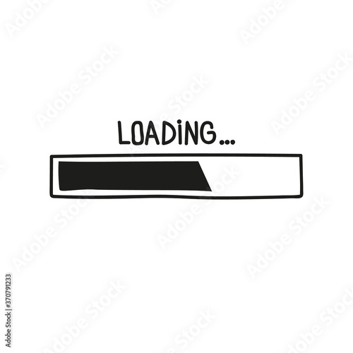 Loading bar doodle icon. Vector illustration on white background.