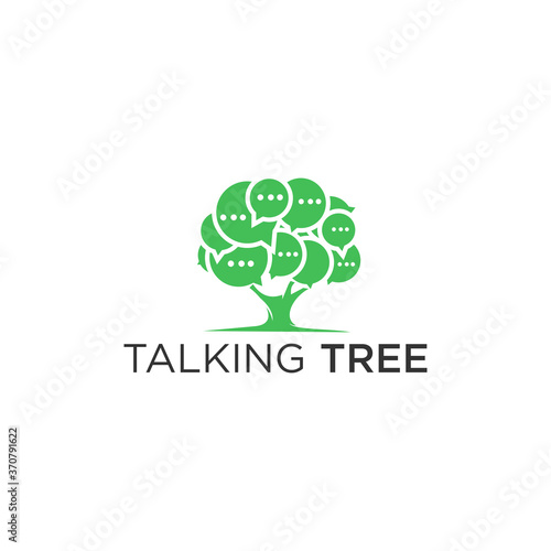 logo design talk tree vector