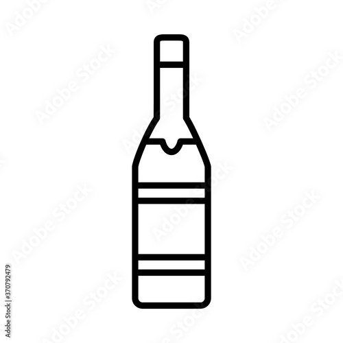 champagne bottle icon, line style