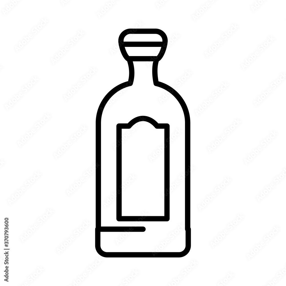 bottle of tequila icon, line style bottle of tequila icon, line style