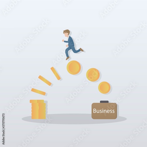 liquidity cash flow in business strategy concept,Business owners are manage their money to generate cash flow into the business,Vector illustration.