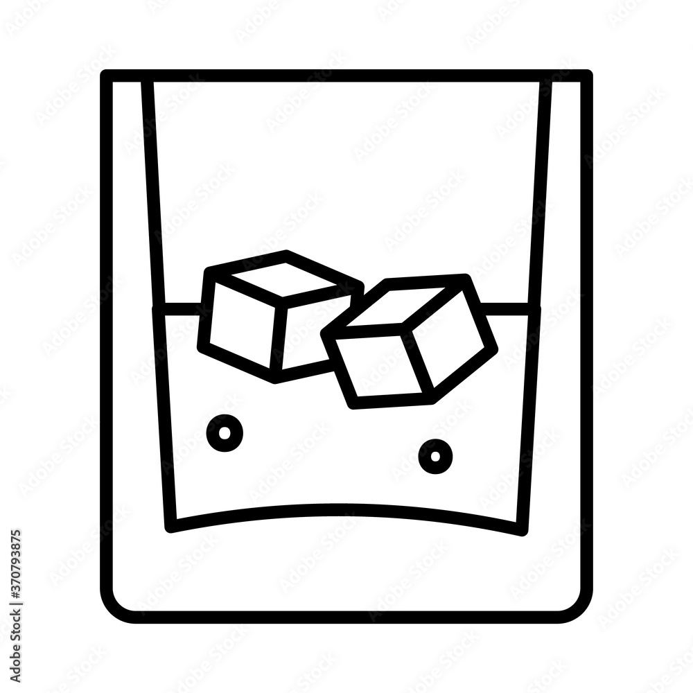 whisky glass icon, line style whisky glass icon, line style