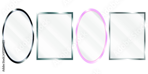Fotografija Set of mirror. Realistic mirror template