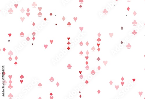 Light Green, Red vector template with poker symbols.