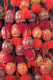 Ukrainian easter red eggs galore with tassels