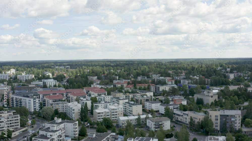 Expansive aerial view over buildings near Helsinki, Finland. Expansive aerial view over buildings near Helsinki, Finland.