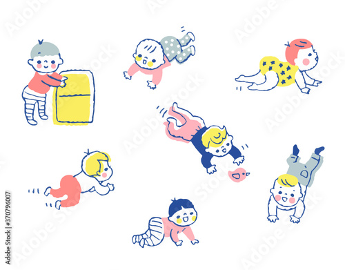 ハイハイする赤ちゃんたち　セット