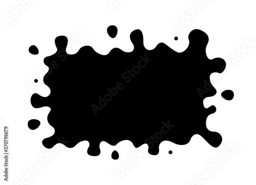 Vector ink splat icon. Paint splash monochrome flat symbol isolated. Spot sign, logo illustration.