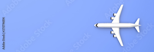 Plane model white blank on blue background. 3d illustration © Rawf8