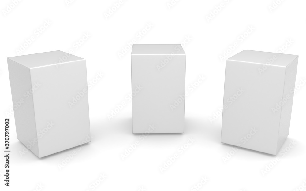 3D white box on white background 3D white box on white background