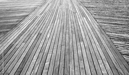 Beach boardwalk up close
