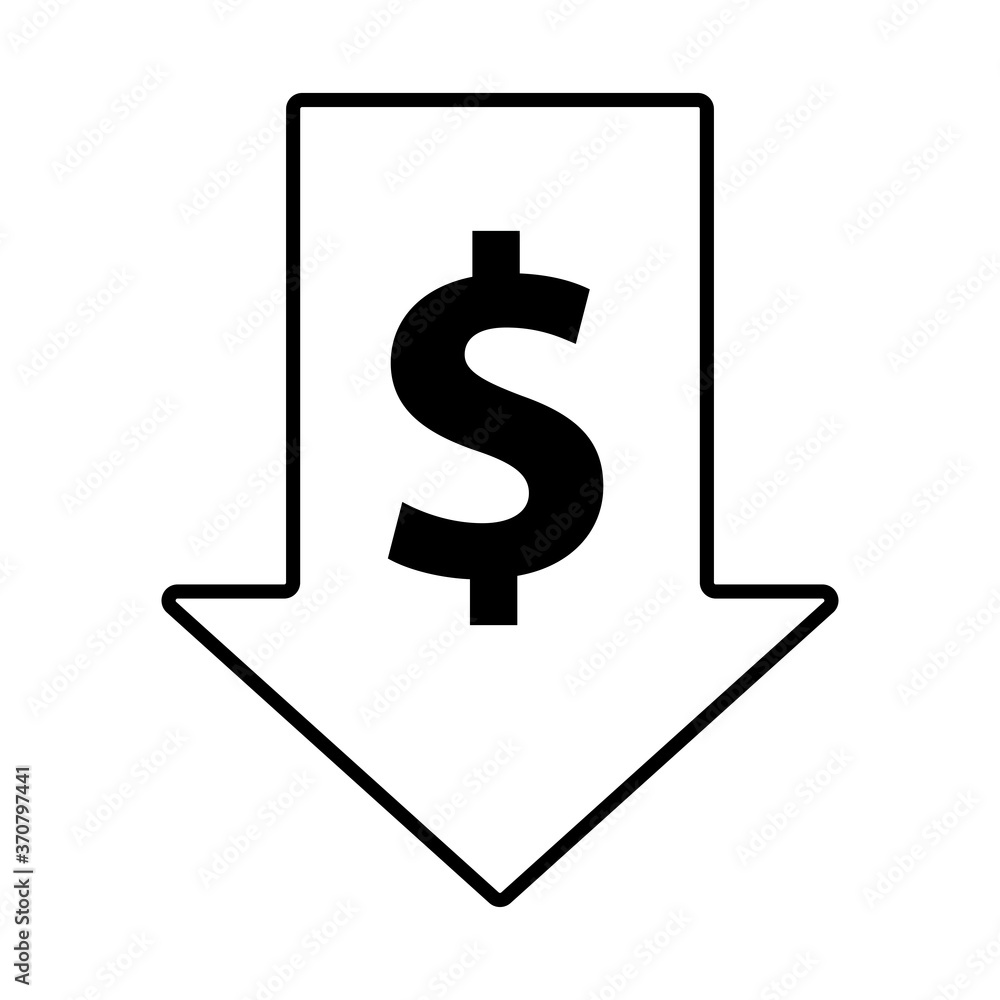 arrow with dollar money symbol line style icon arrow with dollar money symbol line style icon
