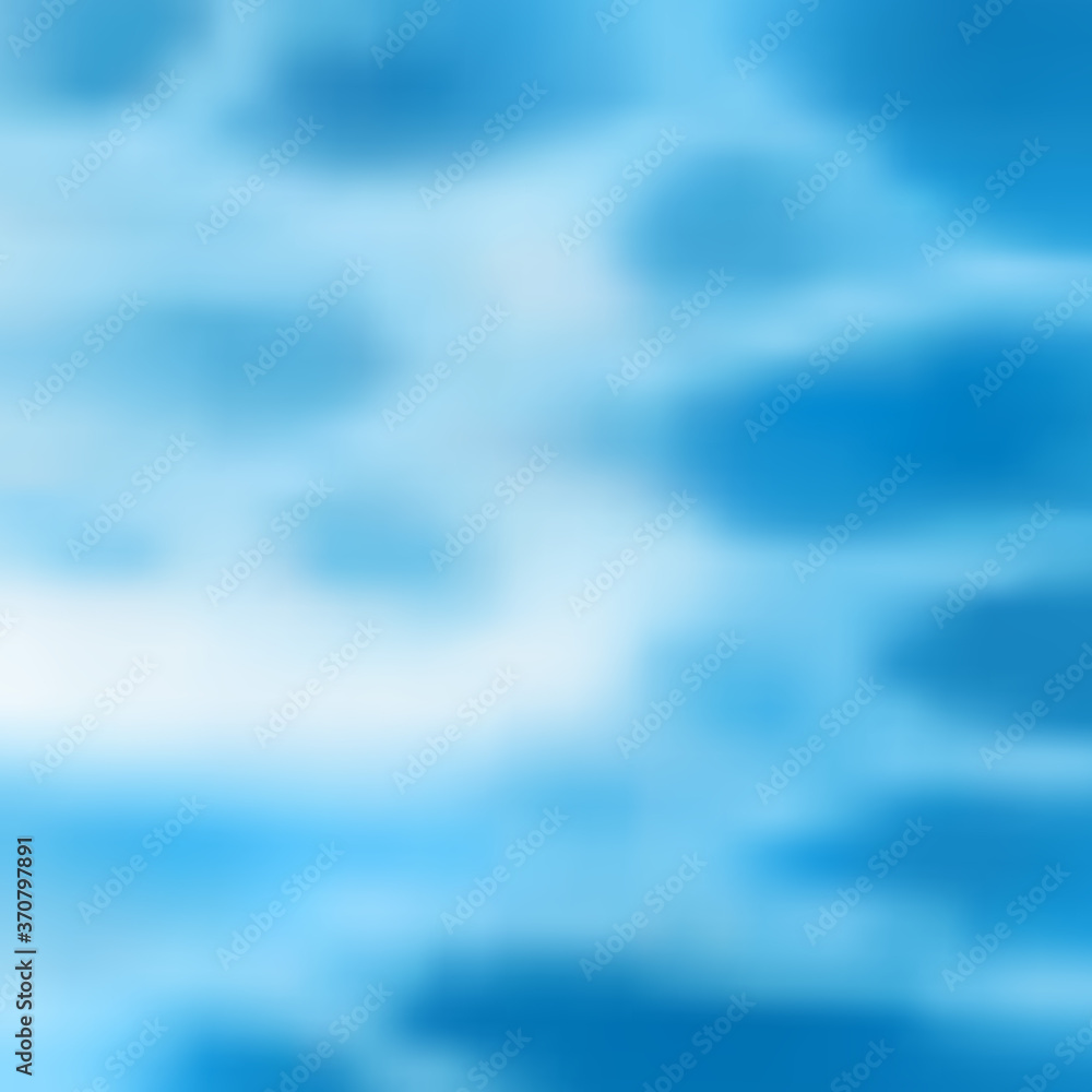 Abstract background, gradient transitions from light shades of blue to bright. Imitation of water surface, light waves and glare of light.