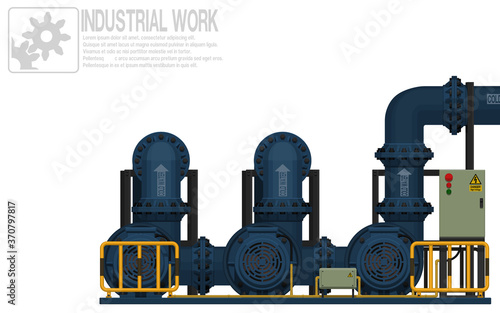 Isolate water pump system on white background