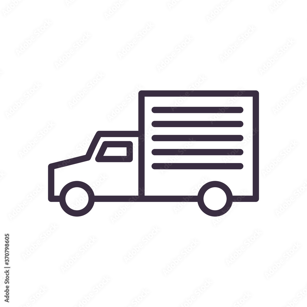 truck line style icon vector design