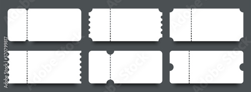 Tickets. Coupons. Blank templates tickets or coupons. Ticket or coupon vector icon, isolated. Vector illustration