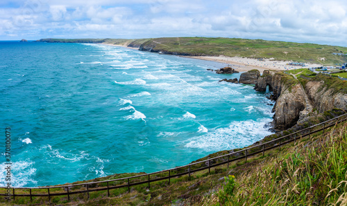 Perranporth Cornwall Coast UK Cornish Sea Holiday Landscape Hike