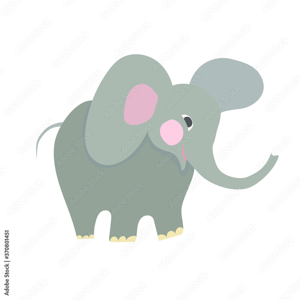 Vector of cute little elaphant in cartoon style
