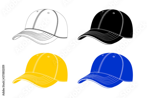 Baseball cap in vector on white background.A cap in a vector.Logo cap.