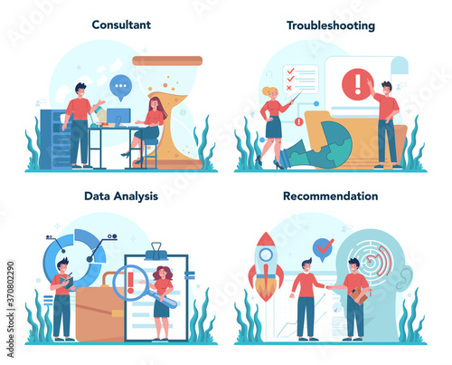 Professional consulting service set. Research and recommendation