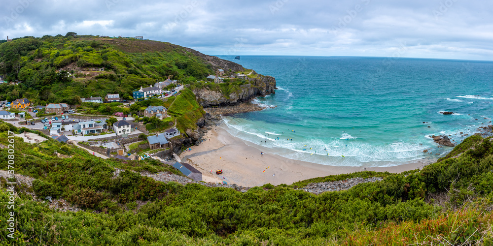 St Agnes town Cornwall Coast UK Cornish Sea Holiday Landscape Hike