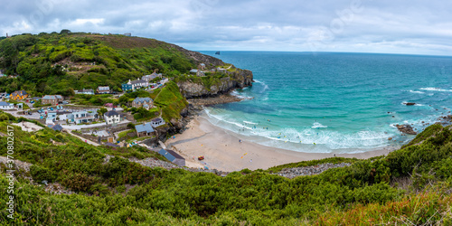 St Agnes town Cornwall Coast UK Cornish Sea Holiday Landscape Hike