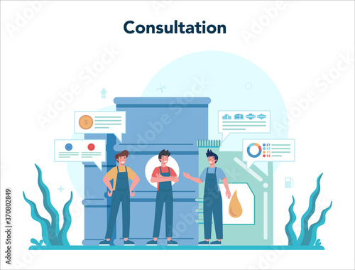 Gas station worker or refueler concept. Worker in uniform working