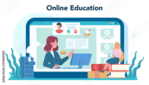 Secretary online service or platform. Receptionist answering calls