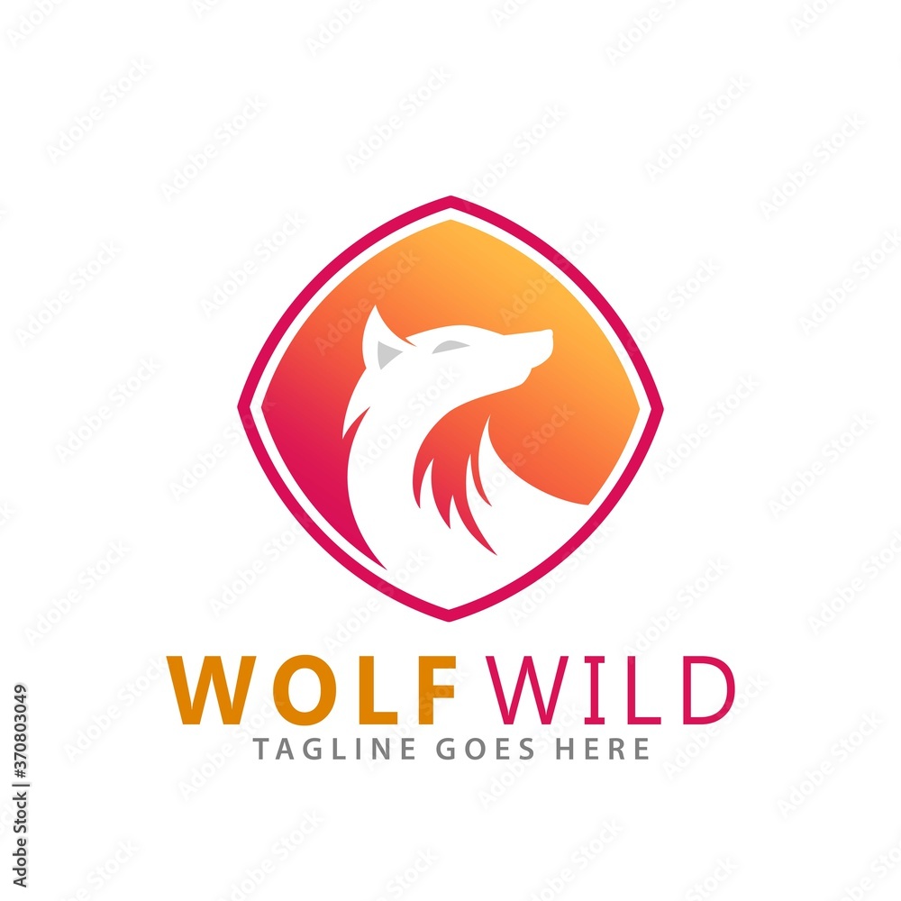 Abstract Wolf Wild Modern Logos Design Vector Illustration Template Abstract Wolf Wild Modern Logos Design Vector Illustration Template