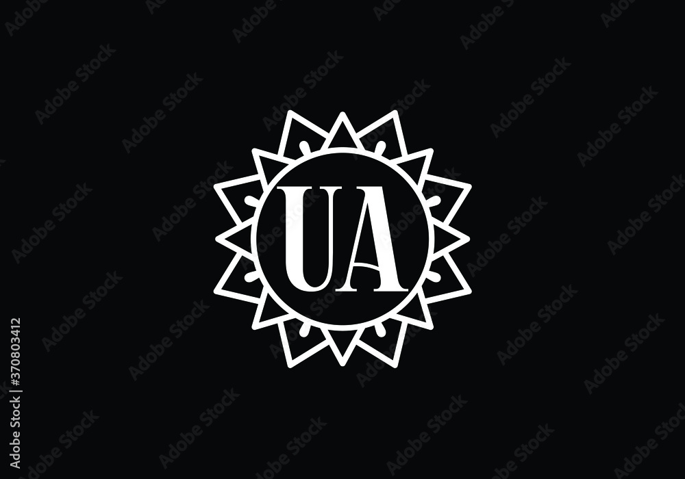 Fototapeta premium Initial Monogram Letter U A Logo Design Vector Template. U A Letter Logo Design