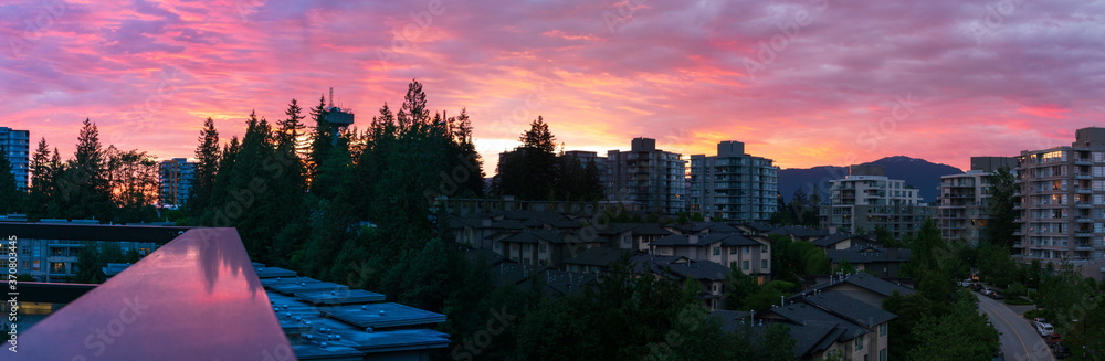 Panoramic urban sunset

