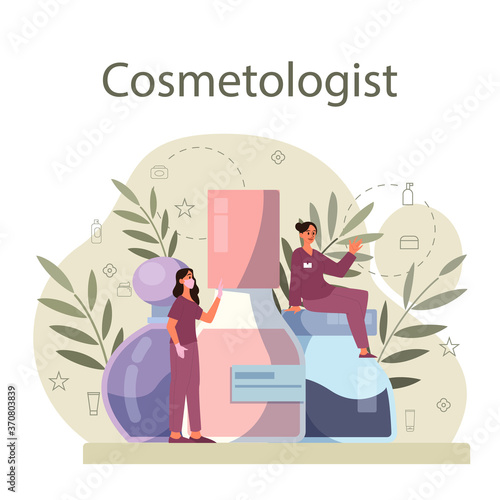 Cosmetologist concept, skin care and treatment. Young woman