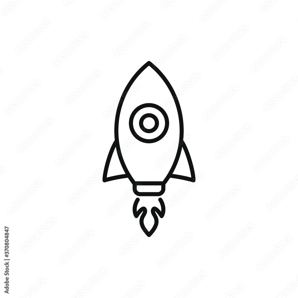 Rocket launch line icon. Startup symbol concept isolated on white background. Vector illustration Rocket launch line icon. Startup symbol concept isolated on white background. Vector illustration