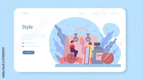 Fashion stylist web banner or landing page. Modern, creative job