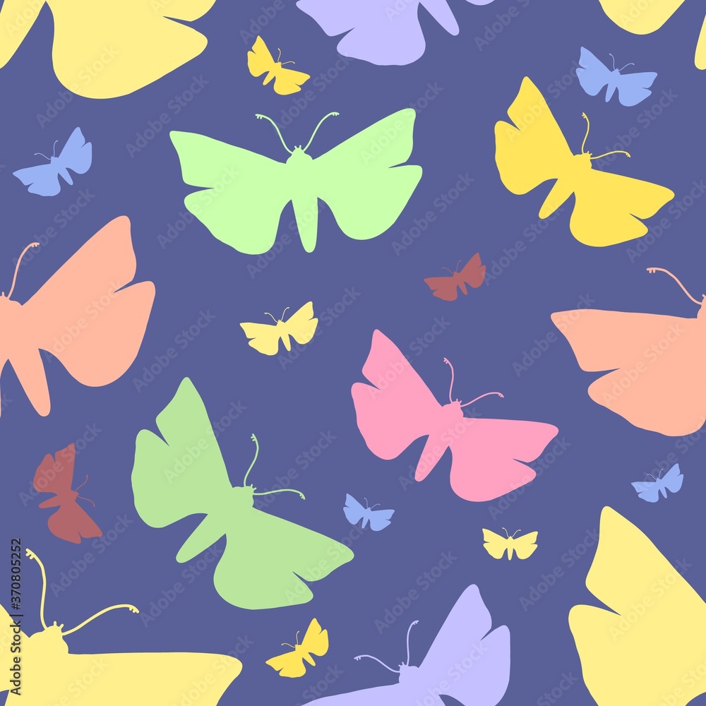 Fototapeta premium Vector seamless pattern of butterflies. Background.