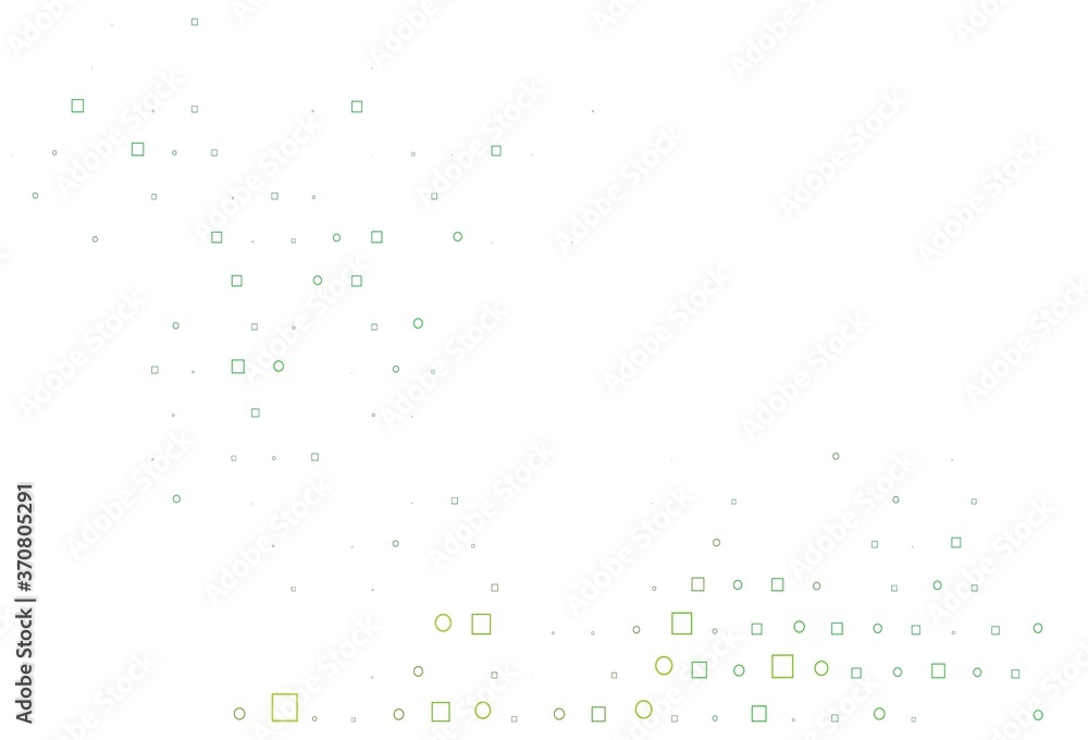 Light Green vector pattern with spheres, squares.