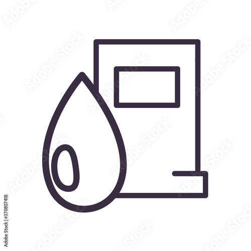 gasoline station with drop line style icon vector design