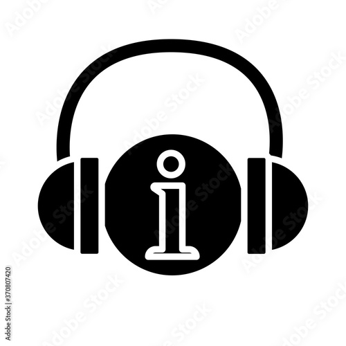 headset with internet letter call center service silhouette style icon