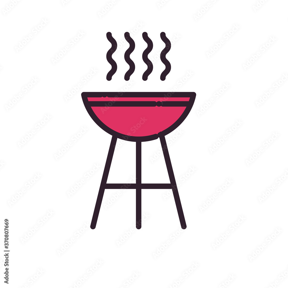 bbq grill line and fill style icon vector design bbq grill line and fill style icon vector design