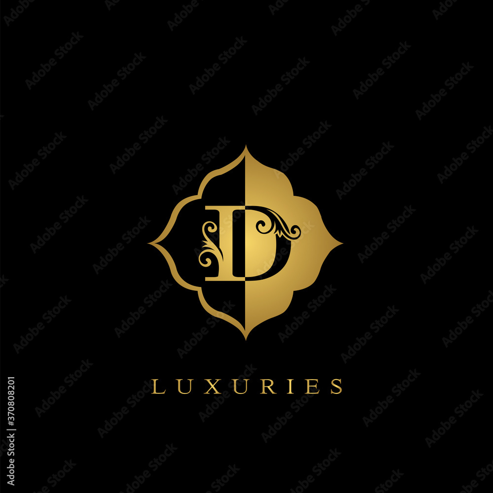 Golden Initial Letter D Luxury Logo vector design ornate badge luxury business Golden Initial Letter D Luxury Logo vector design ornate badge luxury business