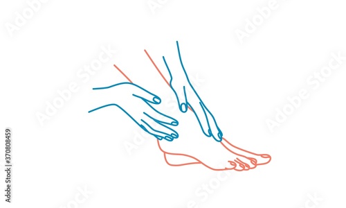 Arms and legs. Body care. Line drawing vector illustration.