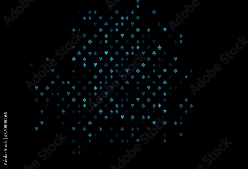 Dark BLUE vector cover with symbols of gamble.