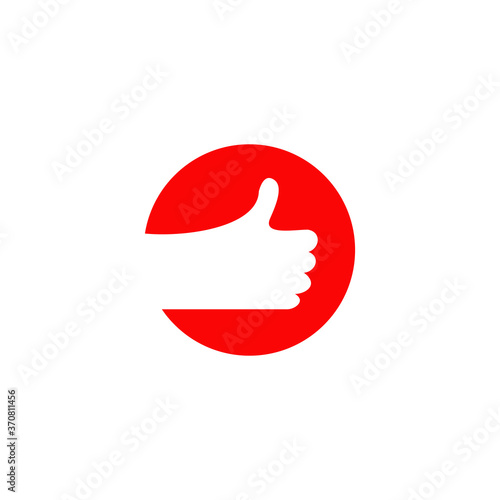 good rate logo with hand thumb up design template