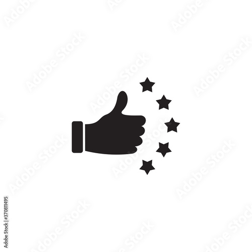 good rate logo with hand thumb up design template