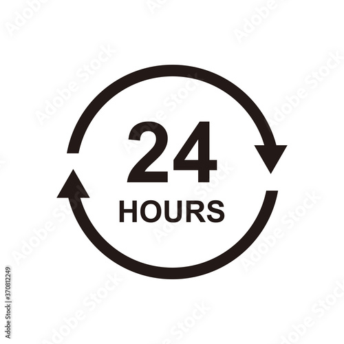 24hours icon vector illustration sign photo