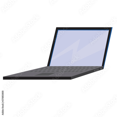 Laptop, Notebook or gadget with monitor and keyboard isolated on white background, flat vector stock illustration with computer